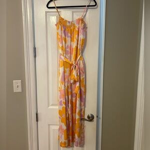 Floral Pink and Orange Jumpsuit